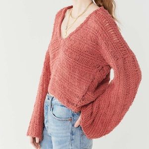 Urban Outfitters Tahiti Bell-Sleeve Fringe Sweater